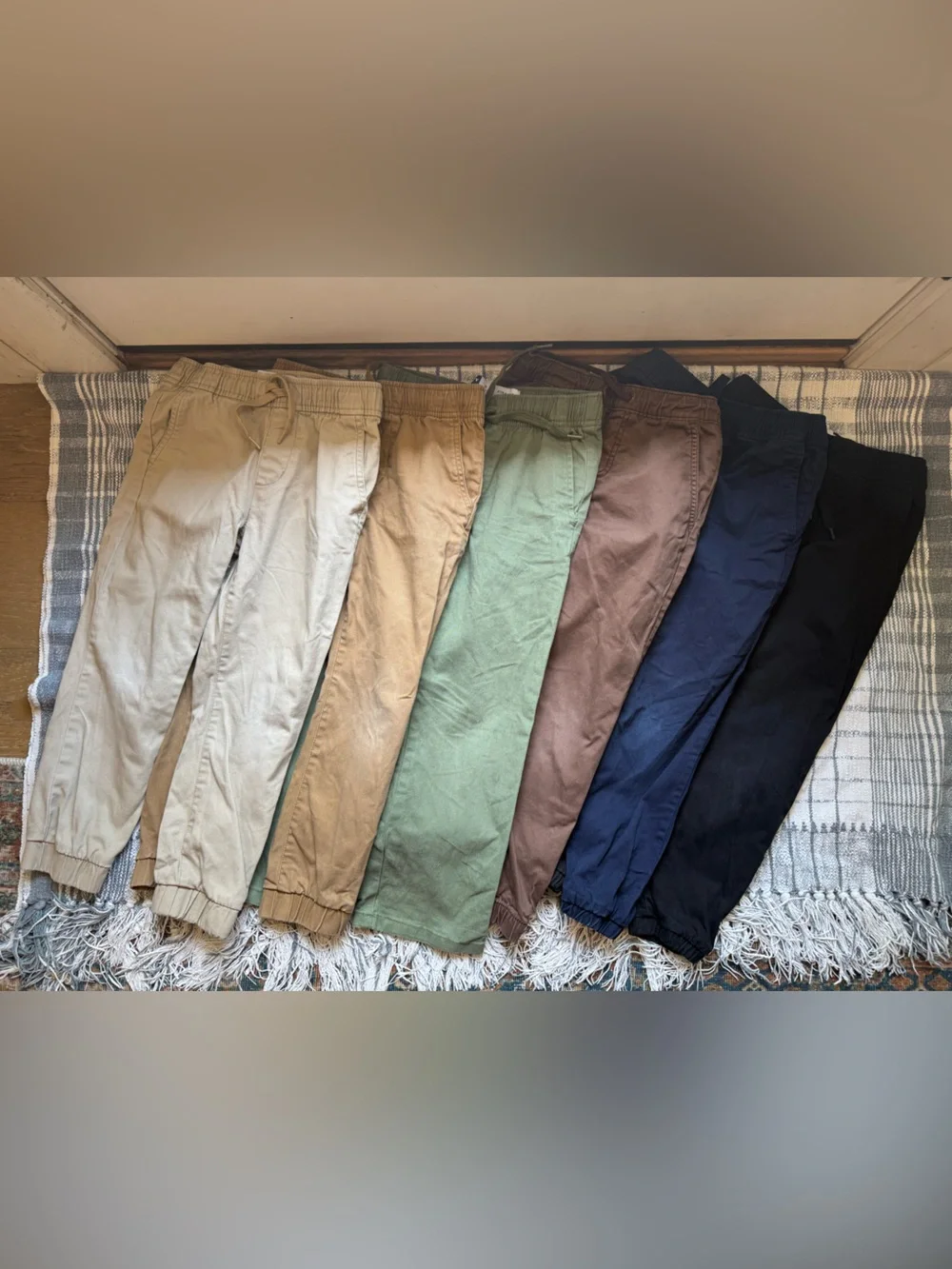 Old Navy and Cat and Jack 6 Pack of Cotton Twill Pants in Assorted Colors